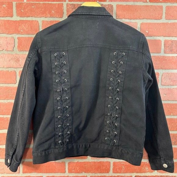 PacSun Jackets & Blazers - Black PacSun Denim Lace-Up Jacket Size Medium